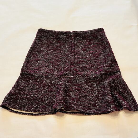 Gap Mini Skirt Women Size 8 Purple Ruffled Casual Unlined Tweed (A0125) - Picture 3 of 5